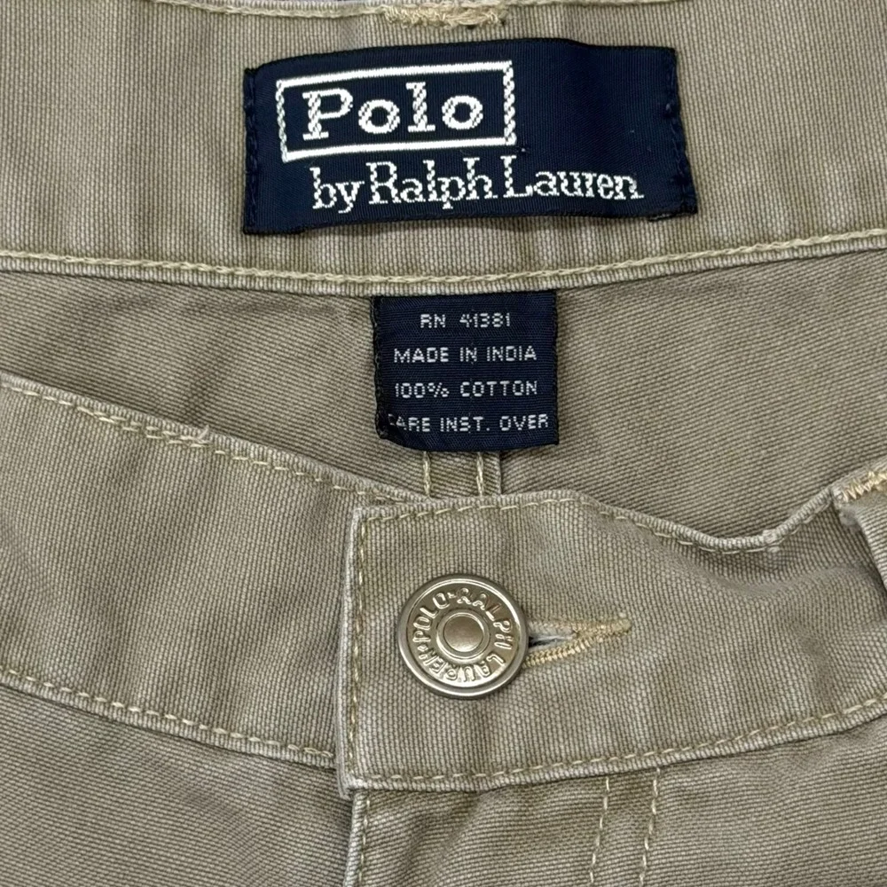Polo Ralph Lauren Khaki Chino Pants Mens 34x30 Tan 100% Cotton Straight Leg‎